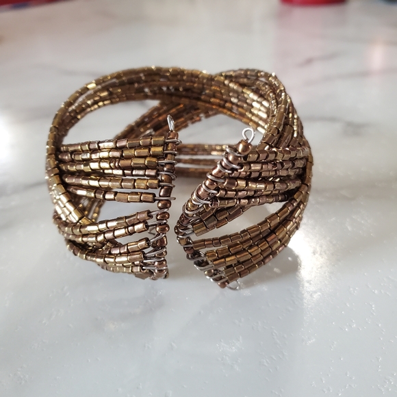 Shooting Stars Copper Seed Bead Cuff Bracelet 💥3 for $24💥 - Picture 7 of 16